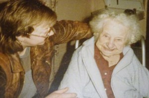 Margaret with her arm round her smiling grandmother